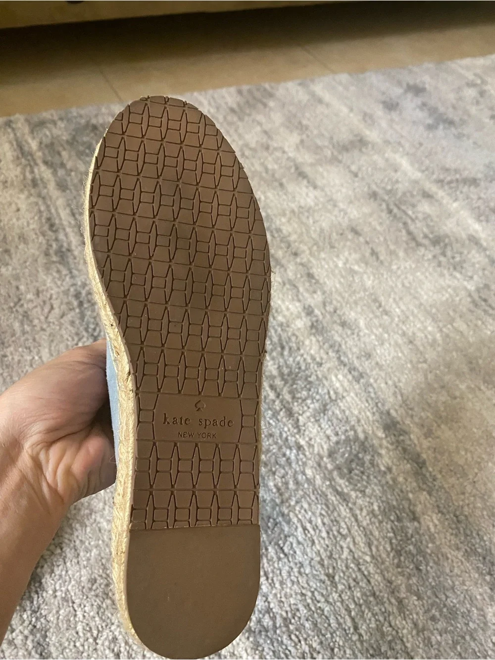 kate spade Light Blue Ruffle Espadrille Mule